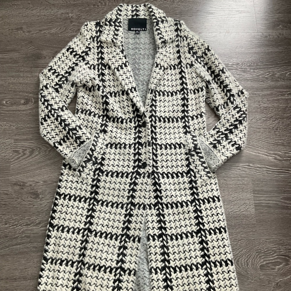 Houndstooth coatigan / coat / duster